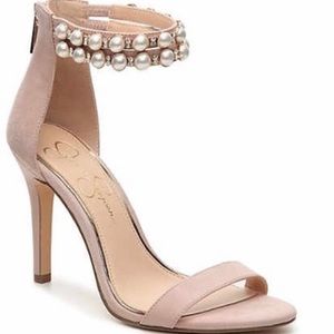 Jessica Simpson Women Open- Toe Canvas Pink Heels